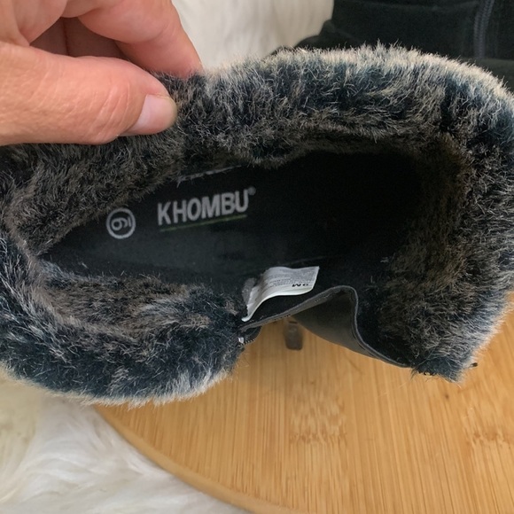 Khombu | Black Suede Zipper Lindsey All Weather Rubber Sole SlipOn Boots 9 - Picture 13 of 17